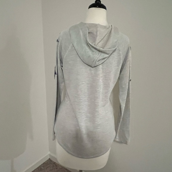 INC grey hoodie with silver sequined stars. - Picture 2 of 3